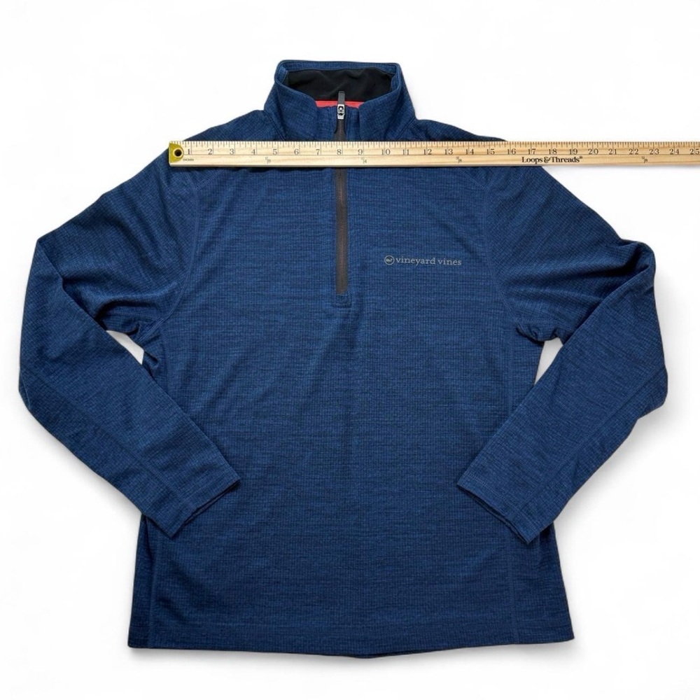 Men’s Vineyard Vines Navy Blur Lightweight Quarter Zip Pullover Pop Trim Size S - Picture 5 of 8